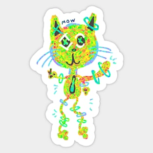 mow cat Sticker